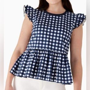 Kate Spade Peplum Top Sz L